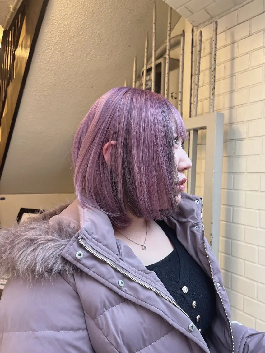 ショート カラー ラベンダーカラー ボブ 岩切 晴香のヘアスタイル