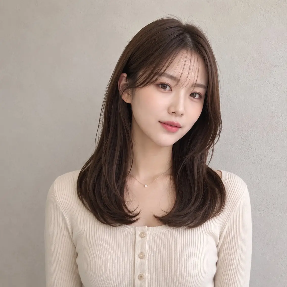 ミディアム カラー 顔周りカット レイヤーカット カット ヘアカラー トリートメント モテ🤍トレンドヘア /新宿/ワカナのヘアスタイル