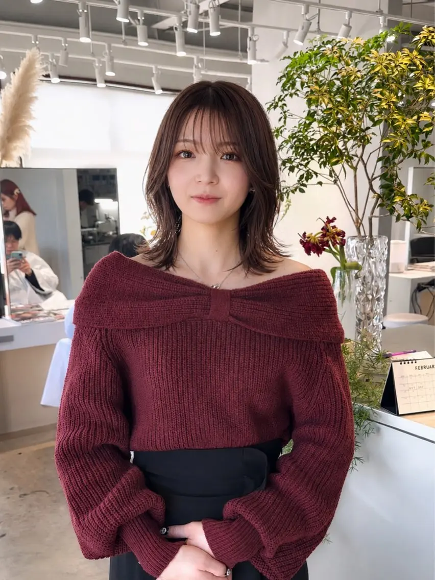 ミディアム カット ヘアカラー トリートメント 手塚 亮汰のヘアスタイル