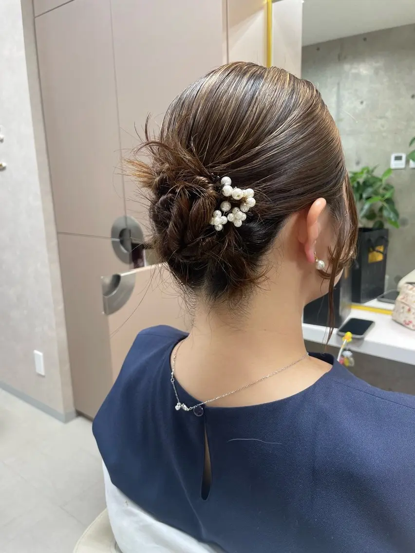 ミディアム ヘアアレンジ ヘアセット 坂本 沙也加のヘアスタイル