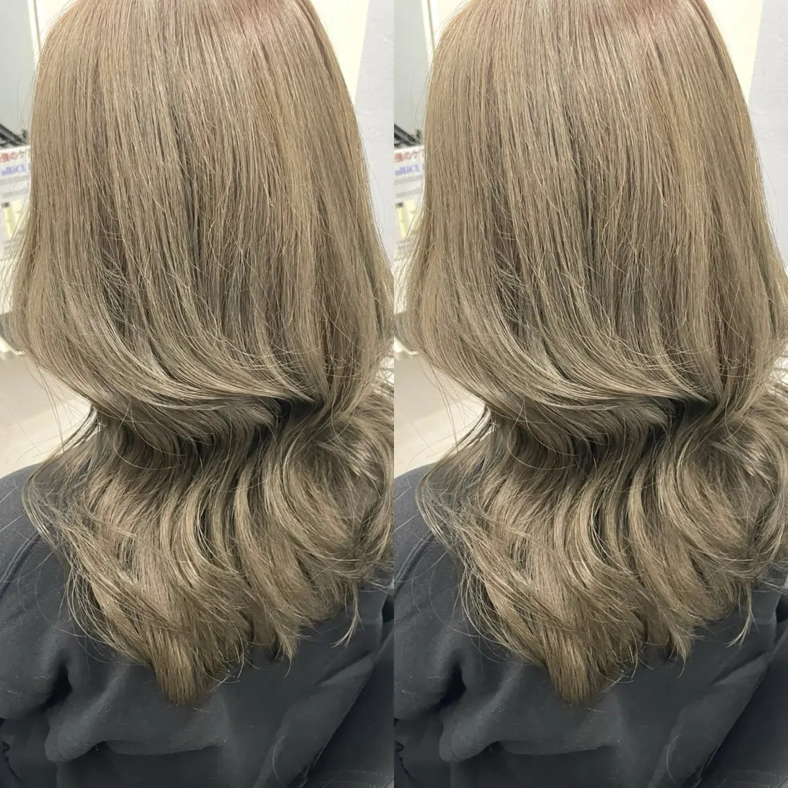 ロング カラー グレージュ オリーブグレージュ オリーブグレー ヘアカラー トリートメント ヘアセット ブリーチ無しダブル カラー🦕まどかのヘアスタイル