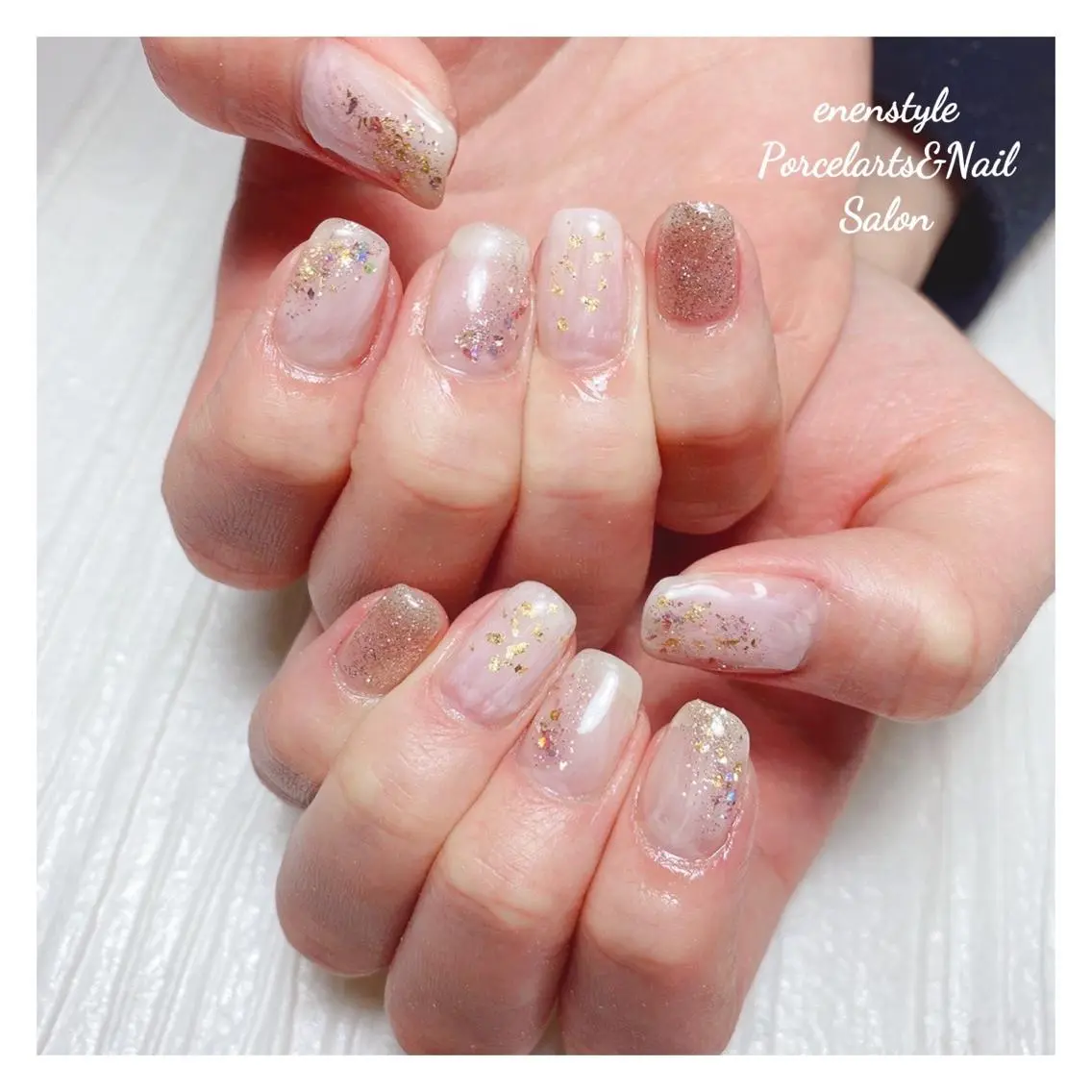 ミディアム ネイル 🐾enen style 🐾のネイルデザイン