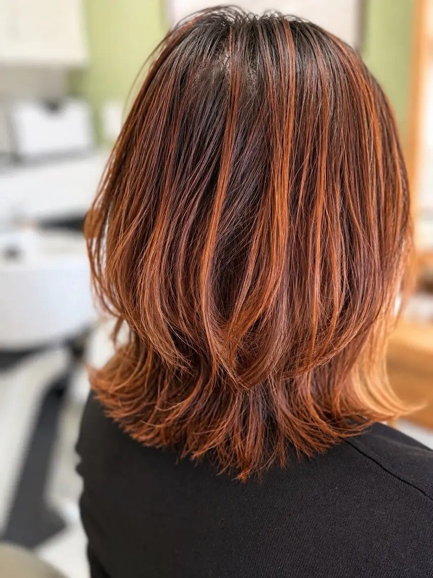 ミディアム レイヤーカット 外ハネヘア Yamazaki yukaのヘアスタイル