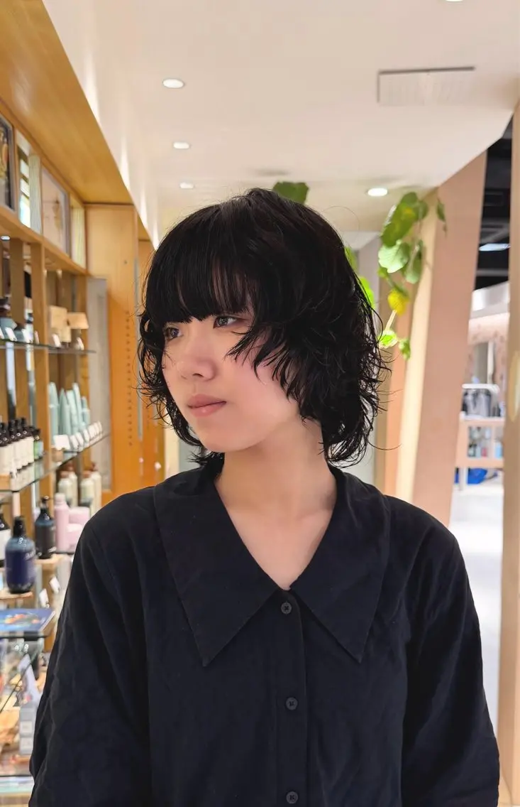 ミディアム パーマ カット パーマ 岸 奈々香のヘアスタイル