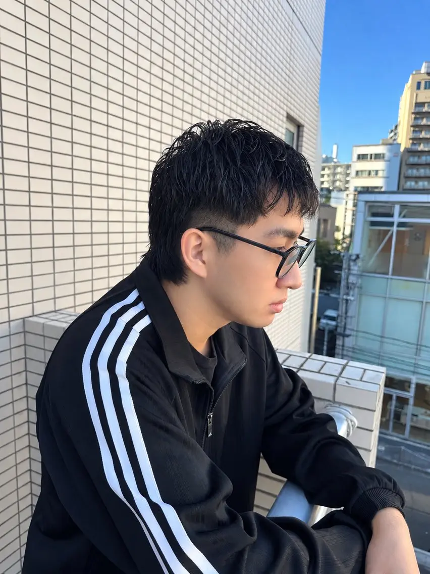 パーマ メンズ メンズパーマ 波巻きパーマ マレットヘア 縮毛矯正 カット パーマ カナモリ メンズカット/パーマのヘアスタイル