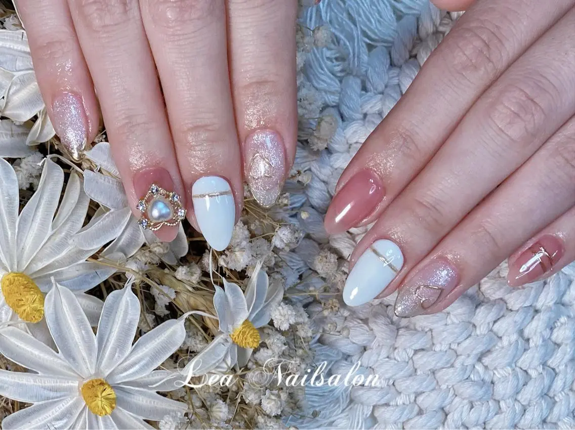 セミロング カラー ネイル Le’a NailSalonのネイルデザイン