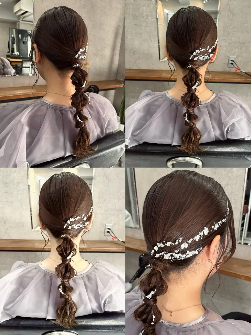 ヘアアレンジ ヘアセット 松井那津子 /ハイライトブリーチのヘアスタイル
