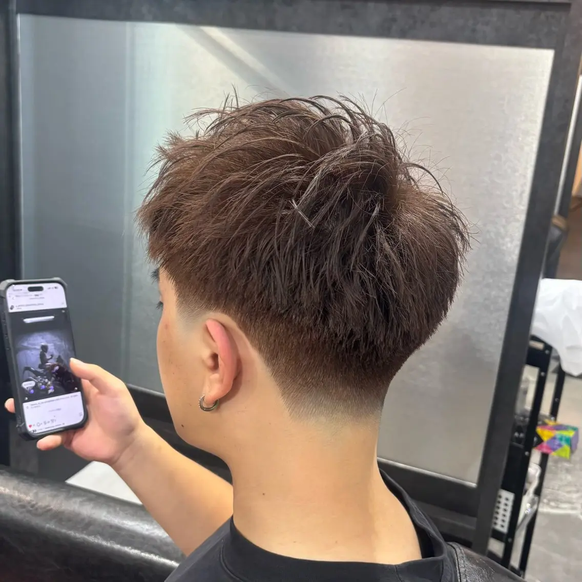 カラー メンズ メンズブリーチ フェードカット ブリーチ ブラウンカラー ブリーチなしカラー カット 💈理容室/メンズカ ット/フェード/煌のヘアスタイル
