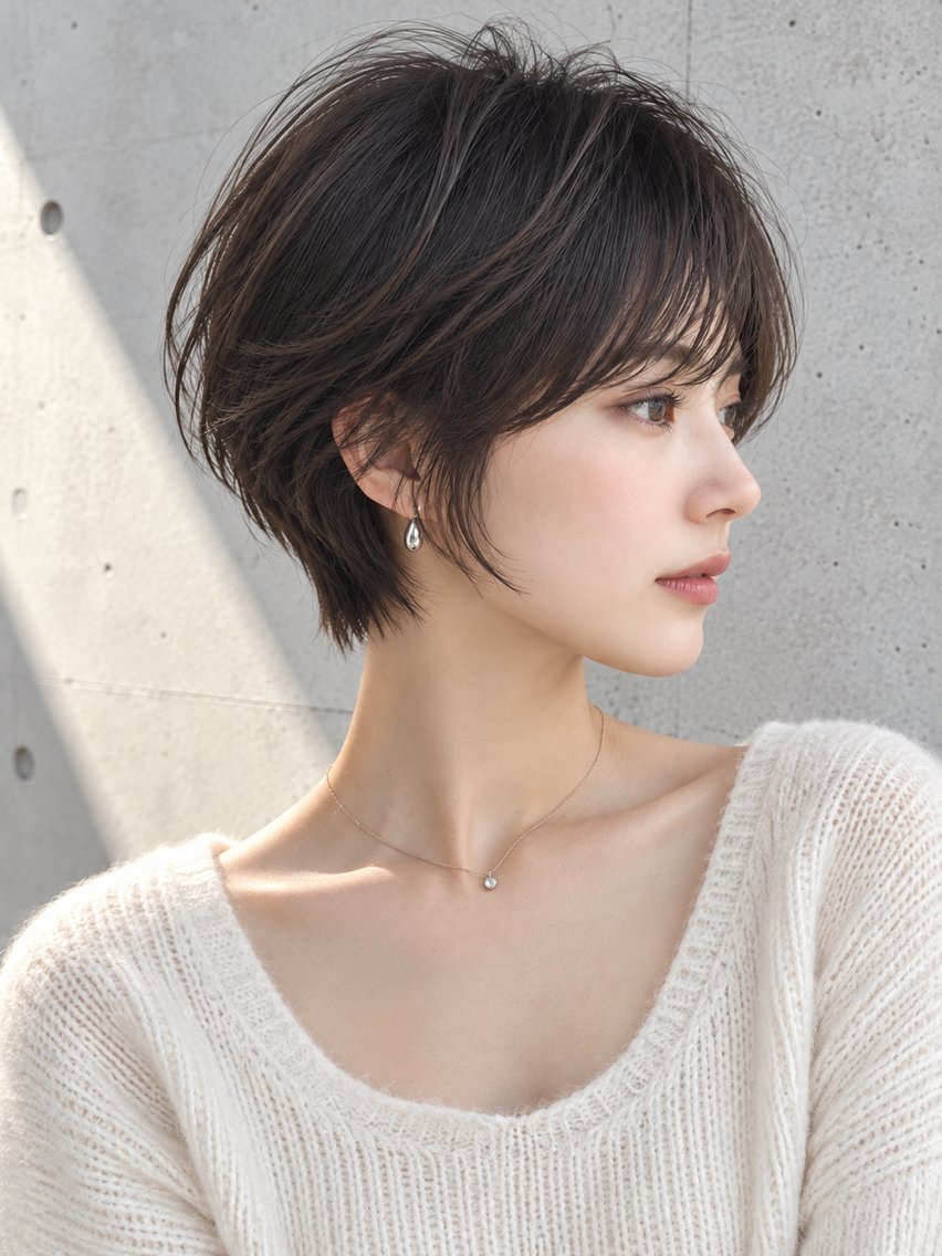 ショート 顔周りカット ショートヘア 小顔カット 【無料】くびれ ショート/COAのヘアスタイル