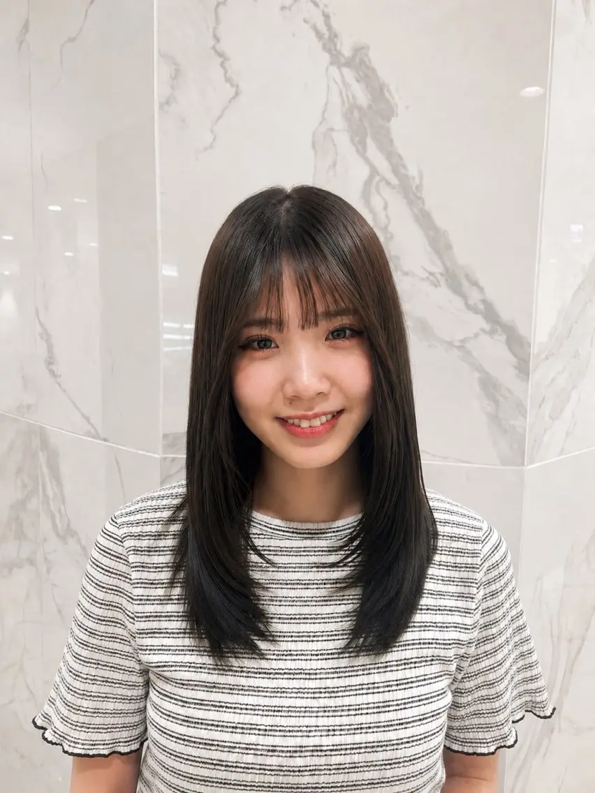 ミディアム レイヤーカット CLALA広島 美月✨️のヘアスタイル
