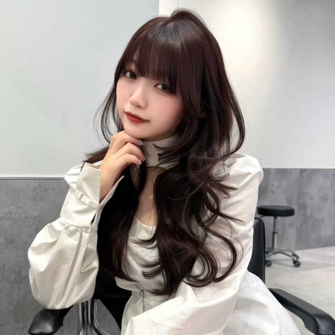ロング カラー ブラウンカラー レイヤーカット 似合わせカット 小顔カット カット ヘアカラー トリートメント 韓国系支持率No.1 レイヤー特化/きょうのヘアスタイル