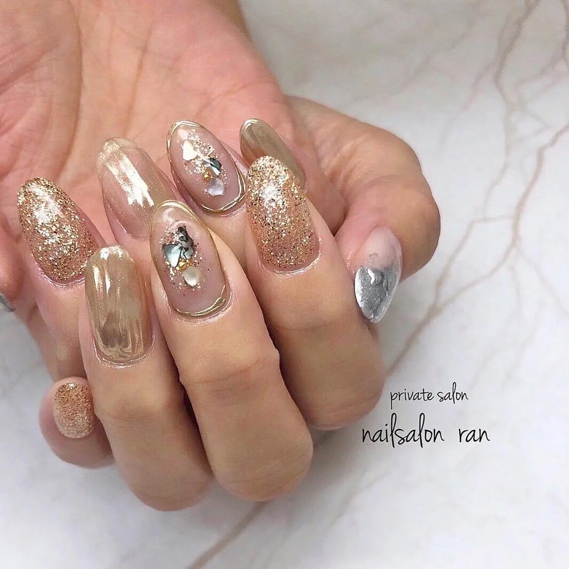 ネイル 持ち込み ニュアンスネイル nailsalon ranのネイルデザイン