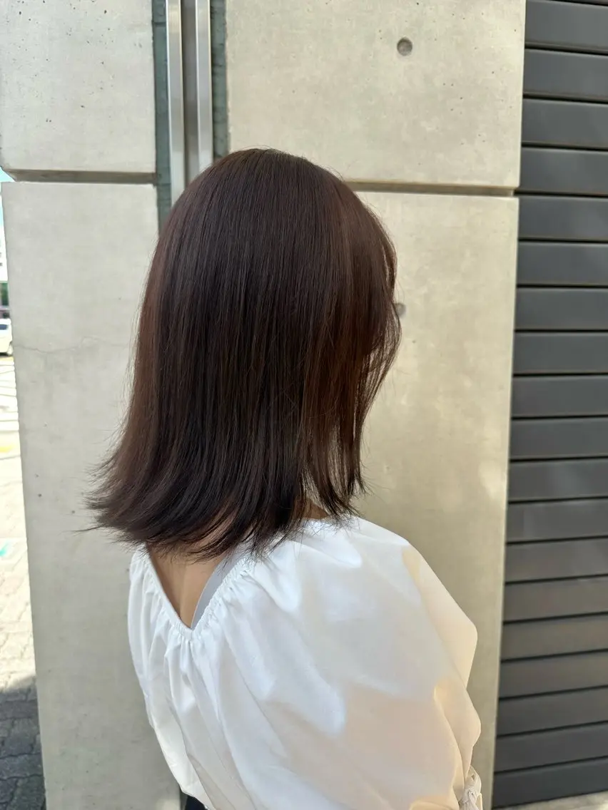 ミディアム カラー ブラウンカラー ヘアカラー ✨酸性ストレート/ 髪質改善/ケント✨のヘアスタイル