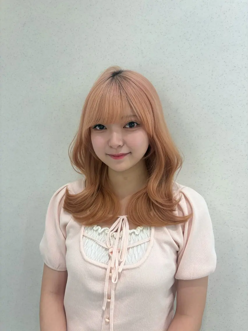 セミロング カット 艶カラーカットモデル ソナ／渋谷のヘアスタイル