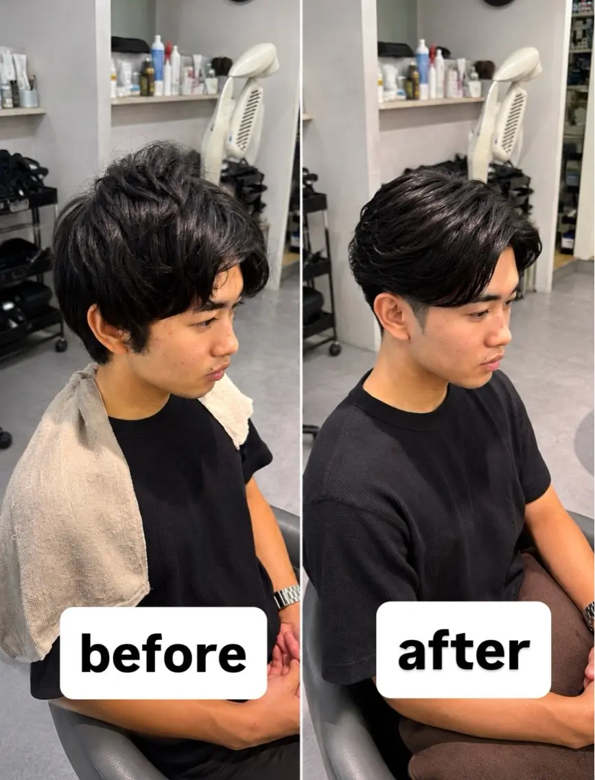 パーマ メンズ カット 縮毛矯正 トリートメント 濱口 健慎のヘアスタイル