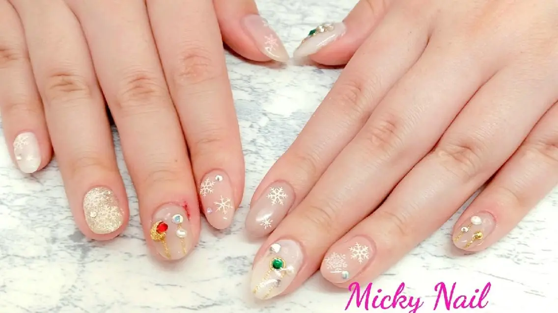 ネイル ミディアム クリスマス オフィスネイル 冬ネイル クリスマス Micky nail chikushinoのその他イメージ