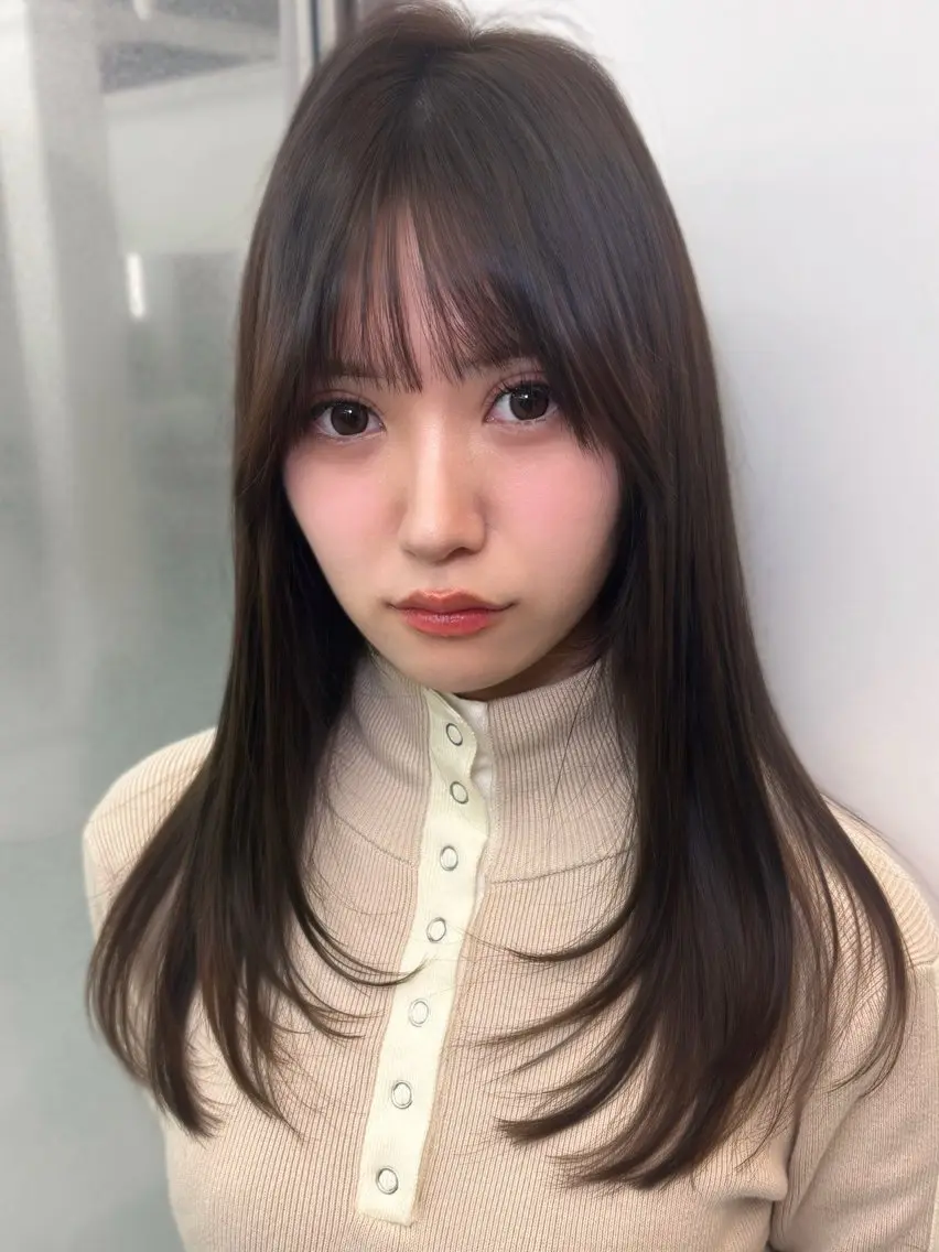 ロング カラー ブラウンカラー レイヤーカット カット ヘアカラー ﾚｲﾔｰ🎶似合わせ パーマ🎀ナナコのヘアスタイル