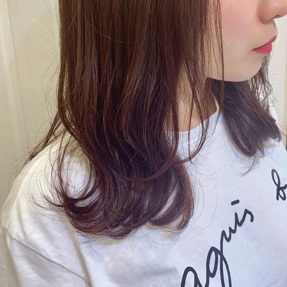 セミロング レッドブラウン 石畑結華 Lond店長のヘアスタイル