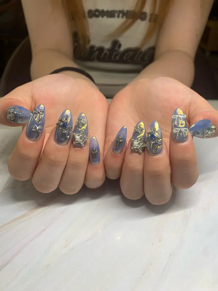 ネイル フレンチネイル ジェルネイル 韓国ネイル マグネットネイル マグネットフレンチ akina nailsのネイルデザイン