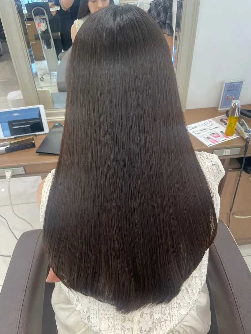 ロング パーマ カット 縮毛矯正 トリートメント 店長福島成美/髪質 改善縮毛矯正/カラーのヘアスタイル