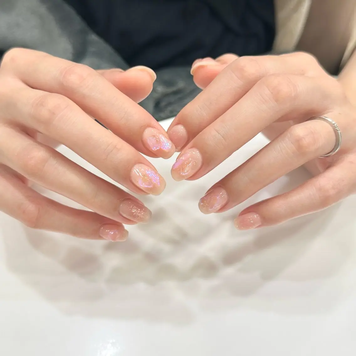 ネイル チークネイル 氷ネイル・うるうるネイル Saki _Grancieuxのネイルデザイン