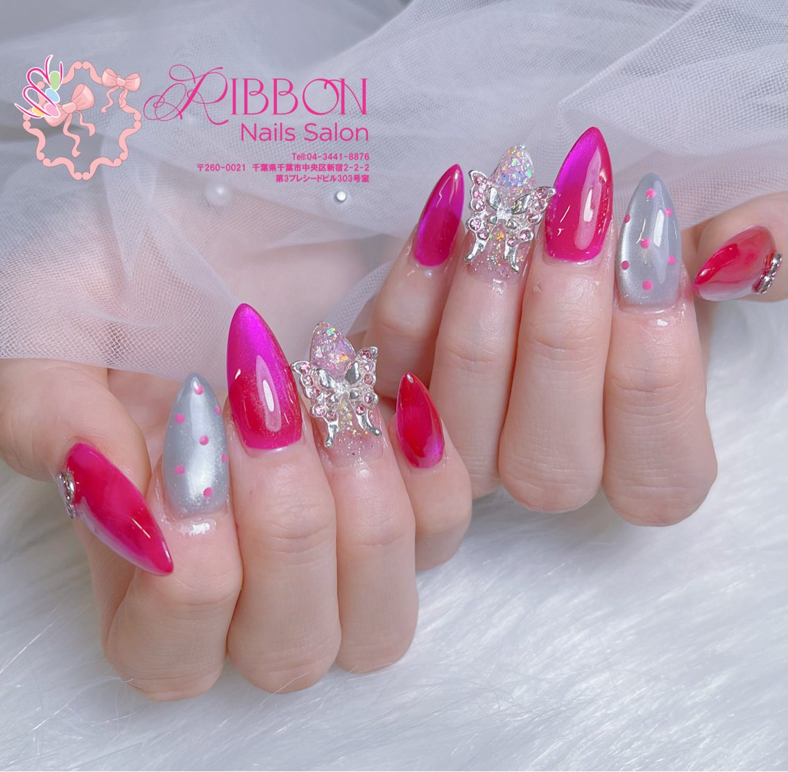 ネイル フットネイル フレンチネイル ジェルネイル 韓国ネイル マグネットネイル ハンドネイル Ribbonnail salonのネイルデザイン