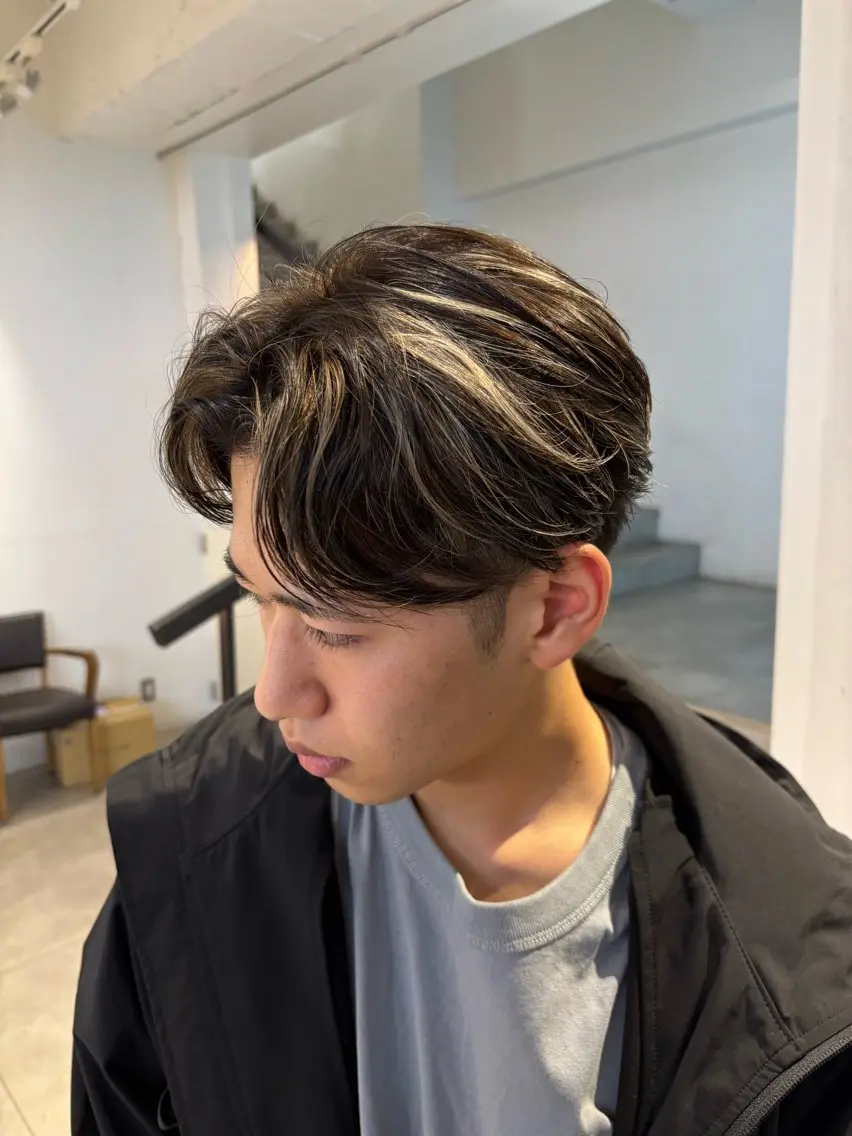 カラー メンズ カット ヘアカラー メンズパーマ/ メッシュ📍ユリのヘアスタイル