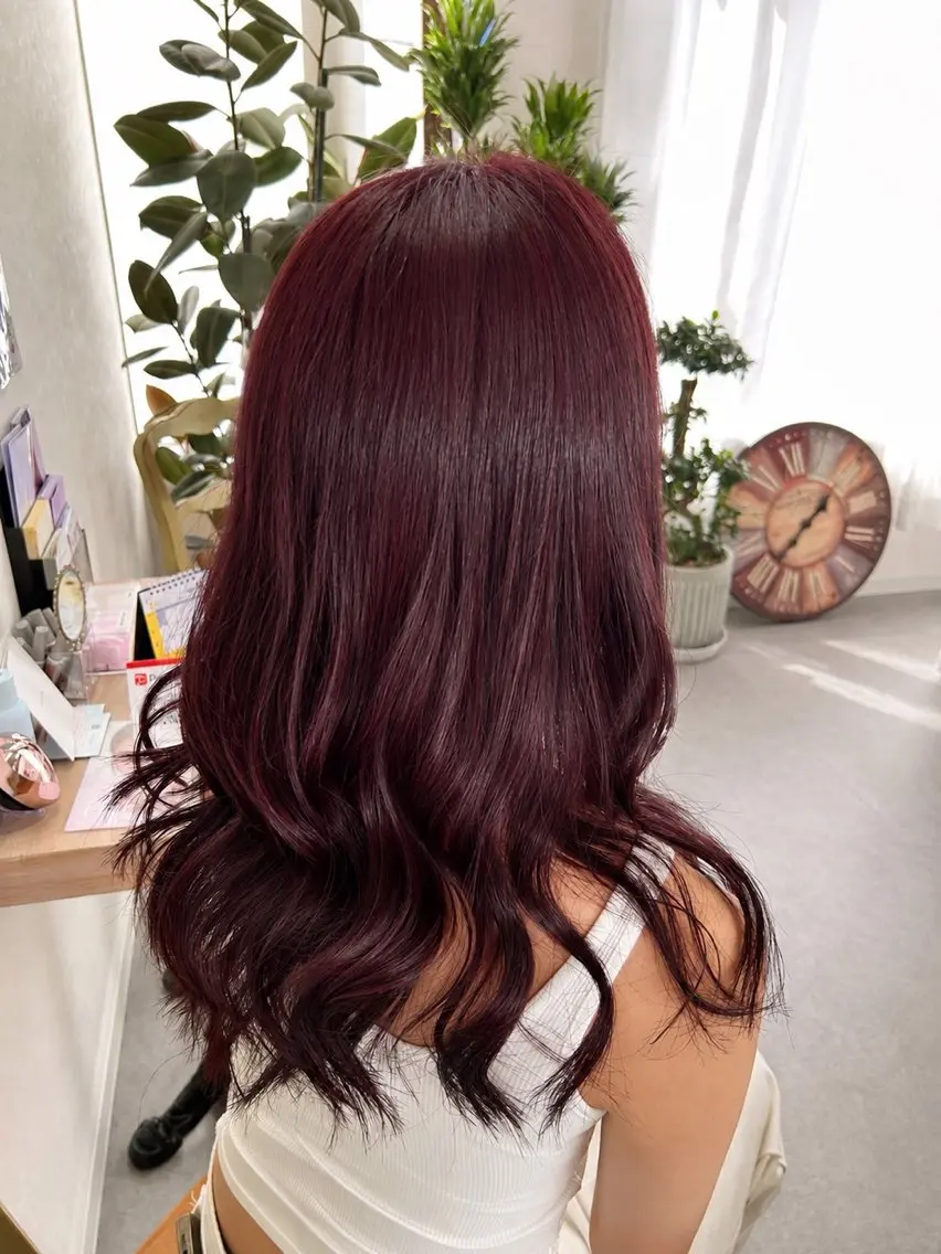 カラー ボルドーカラー ヘアカラー トリートメント ambiance コゴミのヘアスタイル