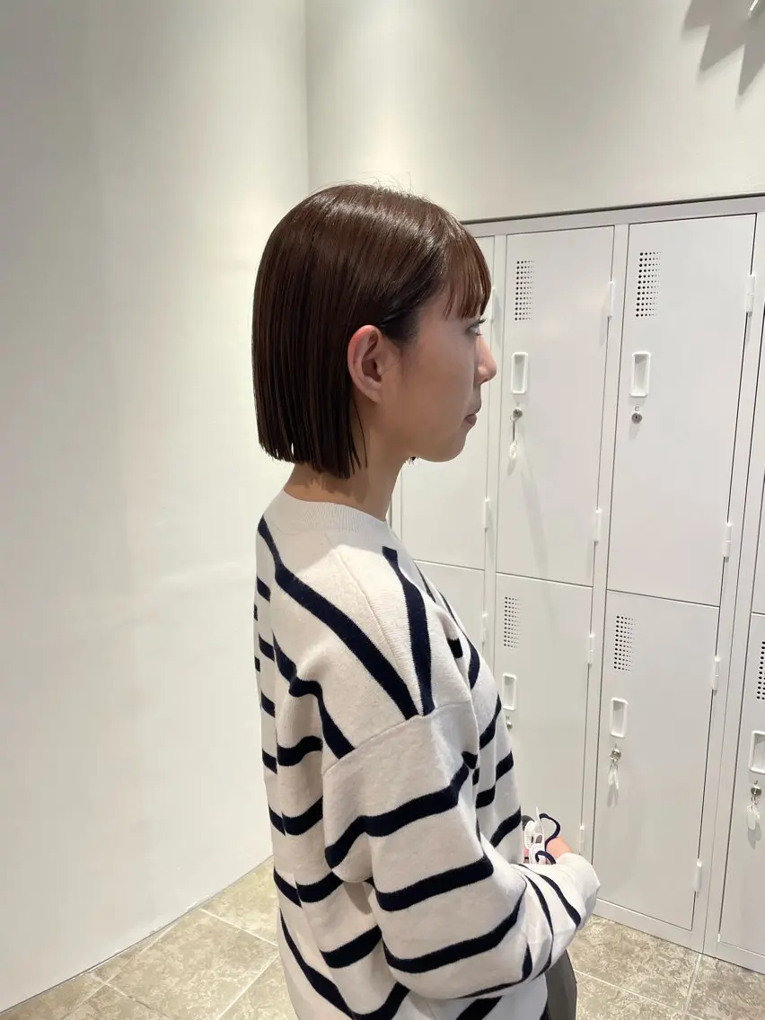 ミディアム カラー ボブ ヘアカラー 山本 愛永のヘアスタイル