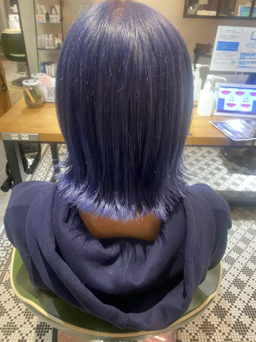 ショート カラー ブルーカラー ブルーラベンダー ラベンダーカラー 髪質改善 すずきひじりのヘアスタイル