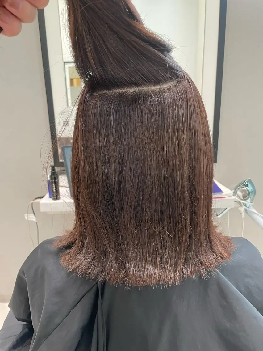 ミディアム カラー カット ヘアカラー トリートメント k-twoたき✨艶感 カラー/美髪矯正のヘアスタイル