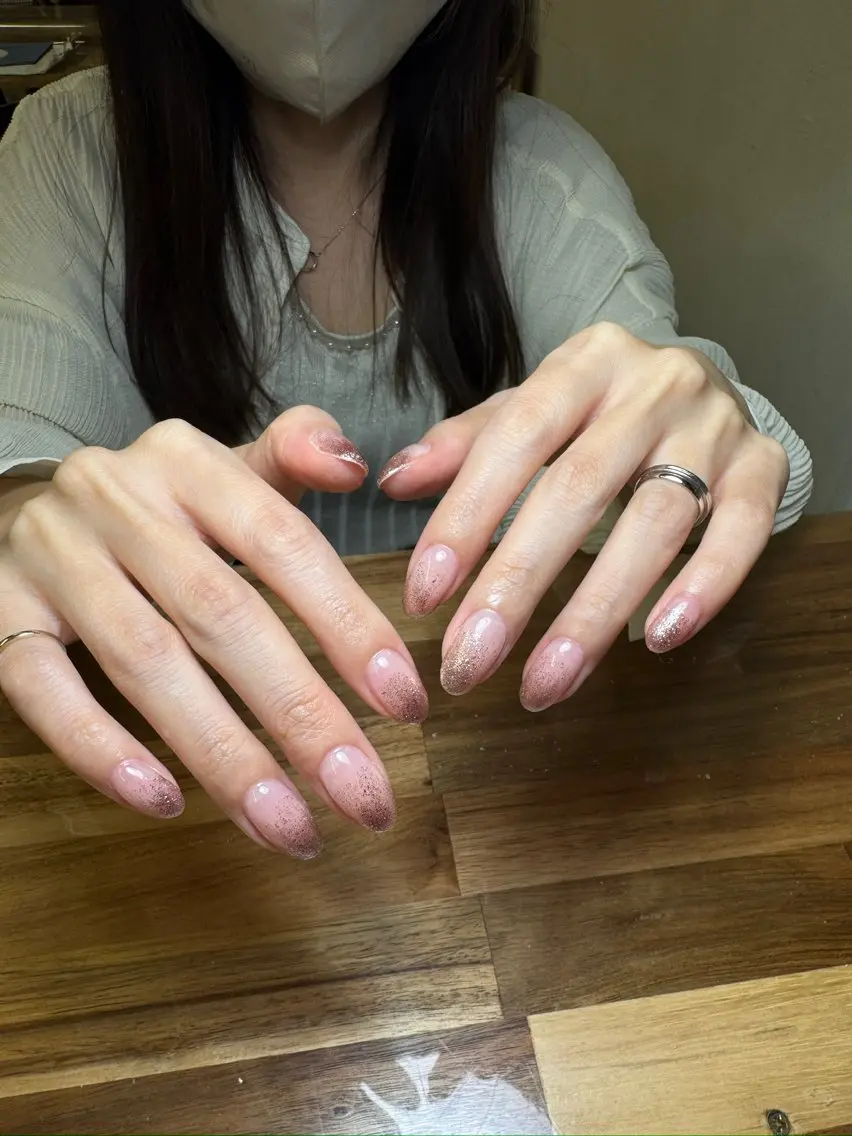 ネイル ハンドネイル ユリ🎀長さだし/ パラジェル/持ち込みのネイルデザイン