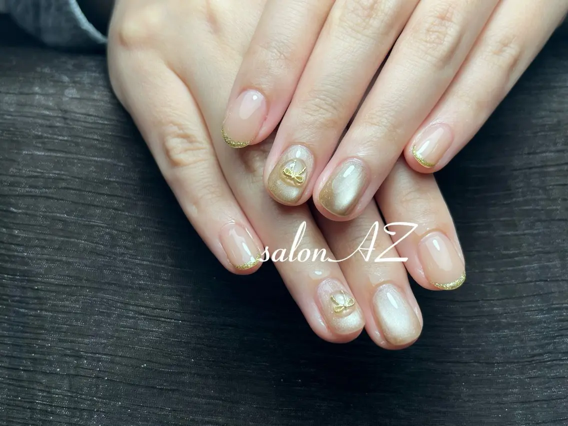 ネイル アートネイル 長さ出し フットネイル フレンチネイル ジェルネイル ハンドネイル salon AZのネイルデザイン