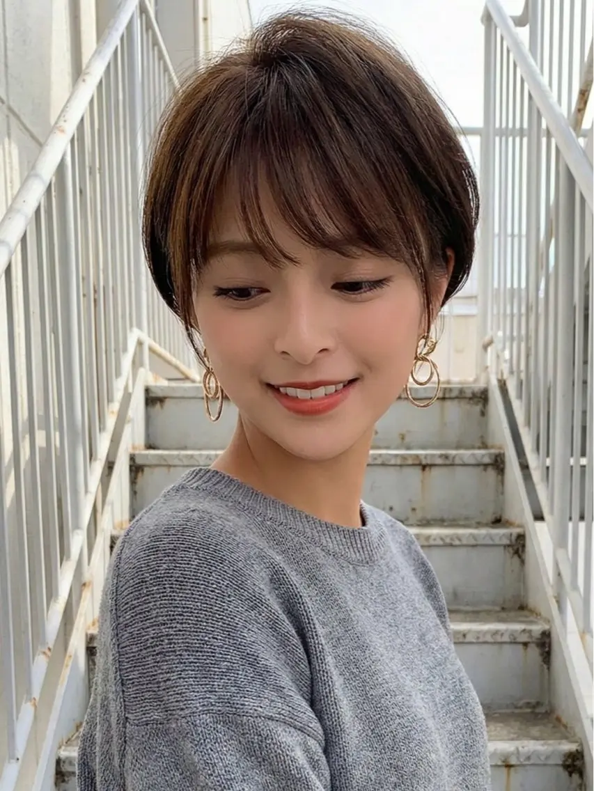 ショート カラー ヘアカラー トリートメント Rowel ローウェルのヘアスタイル