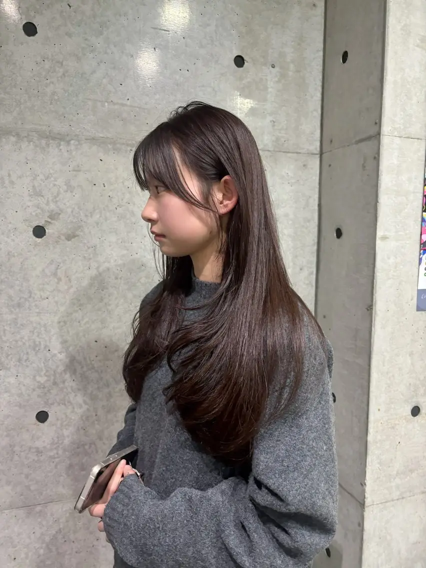 ロング レイヤーカット カット 韓国ヘア🤍 慎之介のヘアスタイル