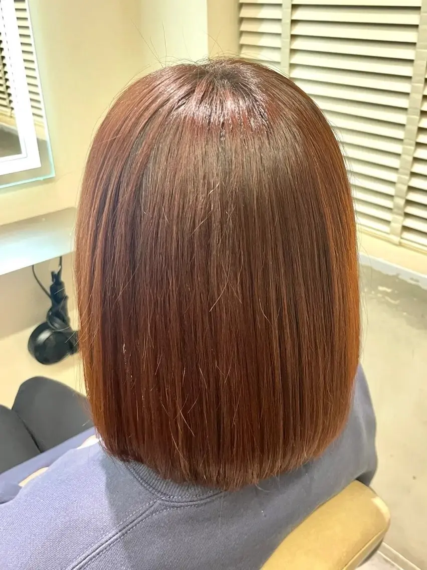 ミディアム 縮毛矯正 カット 縮毛矯正 トリートメント 多系統似合わせ/ tsuburaのヘアスタイル