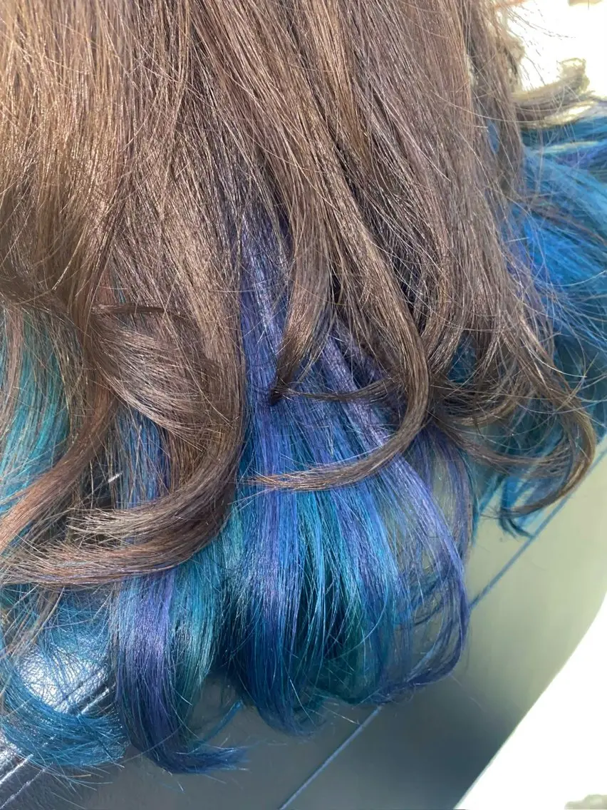ロング カラー デザインカラー インナーカラー メッシュ カット ヘアカラー 🌼デザインカラー 🌼kumicoのヘアスタイル