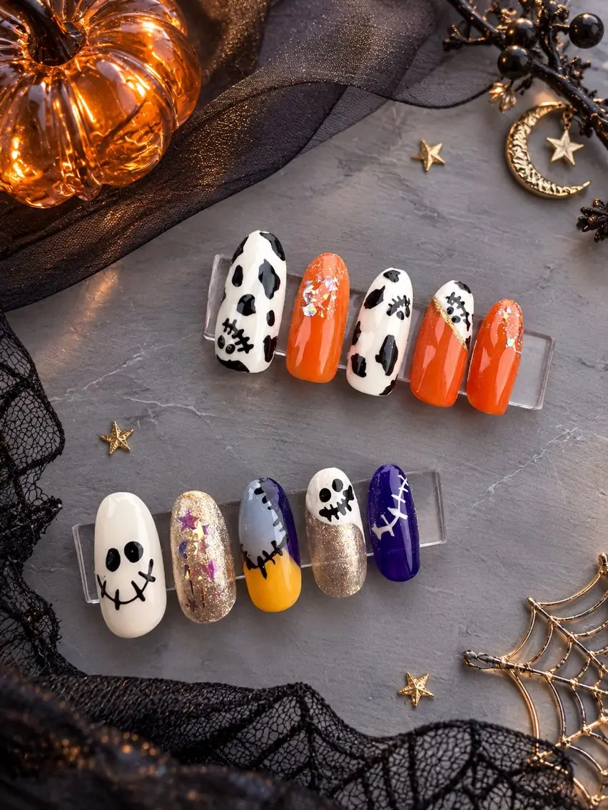 NEW🎃💀✞👻🍬ハロウィンネイル🌙✞🍭🎃💅オフ込み6600円の写真