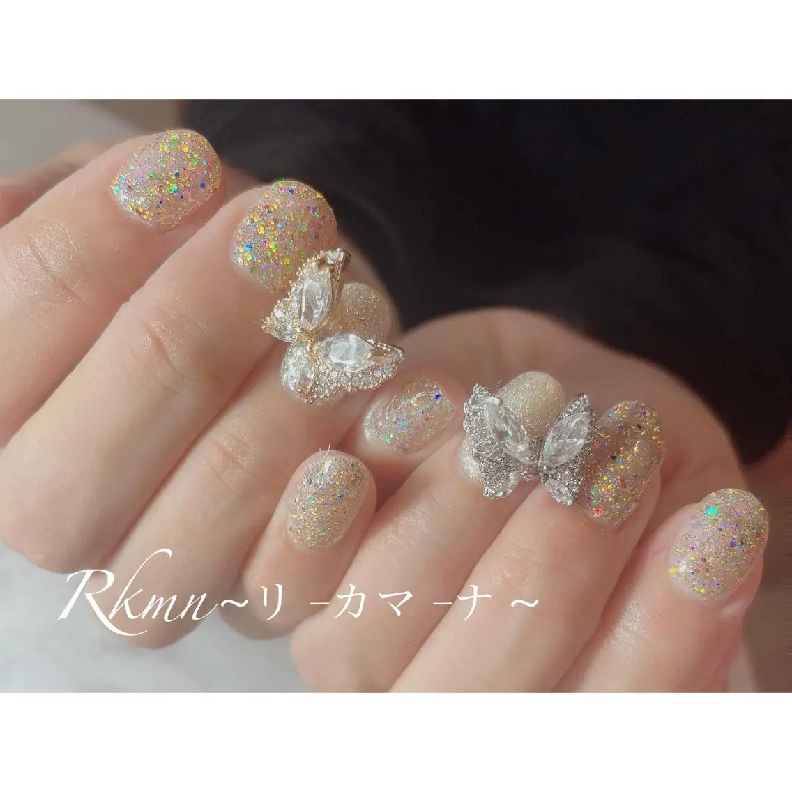 ネイル アートネイル ラメ(グリッター) 春ネイル ハンドネイル フットネイル ハンドケア Rkmn ~リ-カマ-ナ~のネイルデザイン
