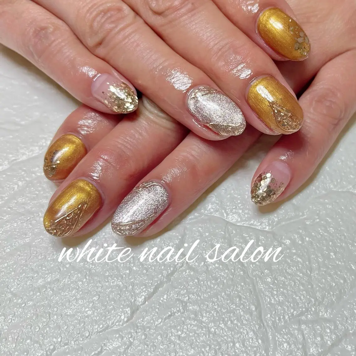 ネイル ラメ(グリッター) ハンドネイル white nail salonのネイルデザイン