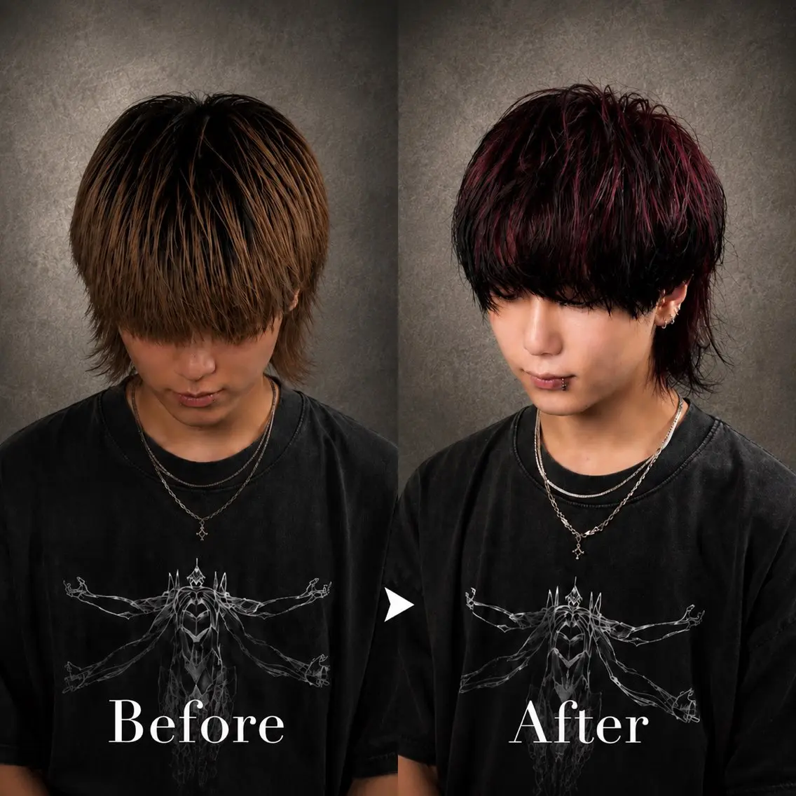 ミディアム カラー メンズ カット ヘアカラー メンズカラー支持率 No.1【心斎橋】のヘアスタイル