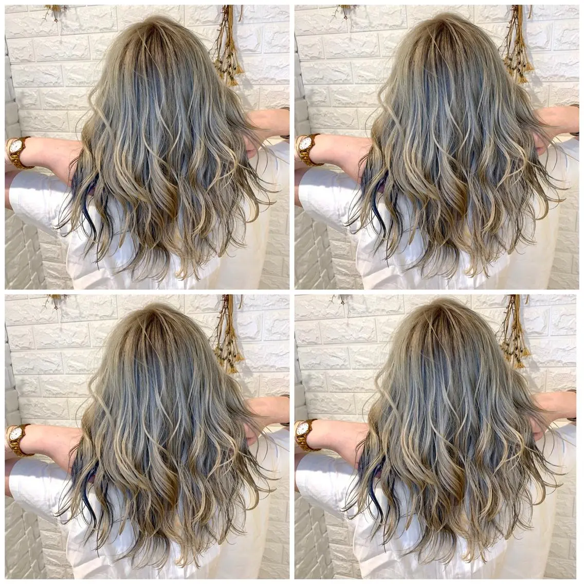 セミロング カラー ブリーチ グレージュ ヘアカラー トリートメント ハイトーン/ブリーチ 山崎 悠次のヘアスタイル