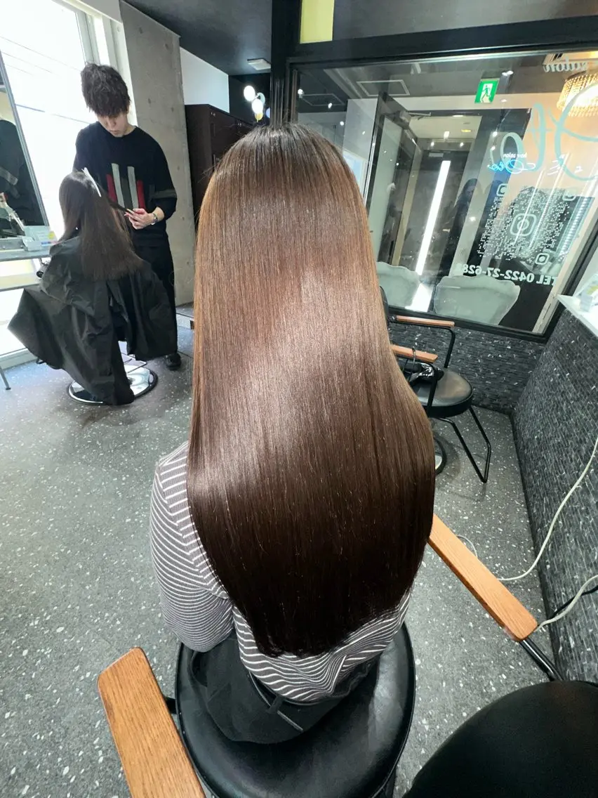 ロング パーマ カット 縮毛矯正 トリートメント 髪質改善⭐️縮毛矯正 中野⭐️Rinaのヘアスタイル