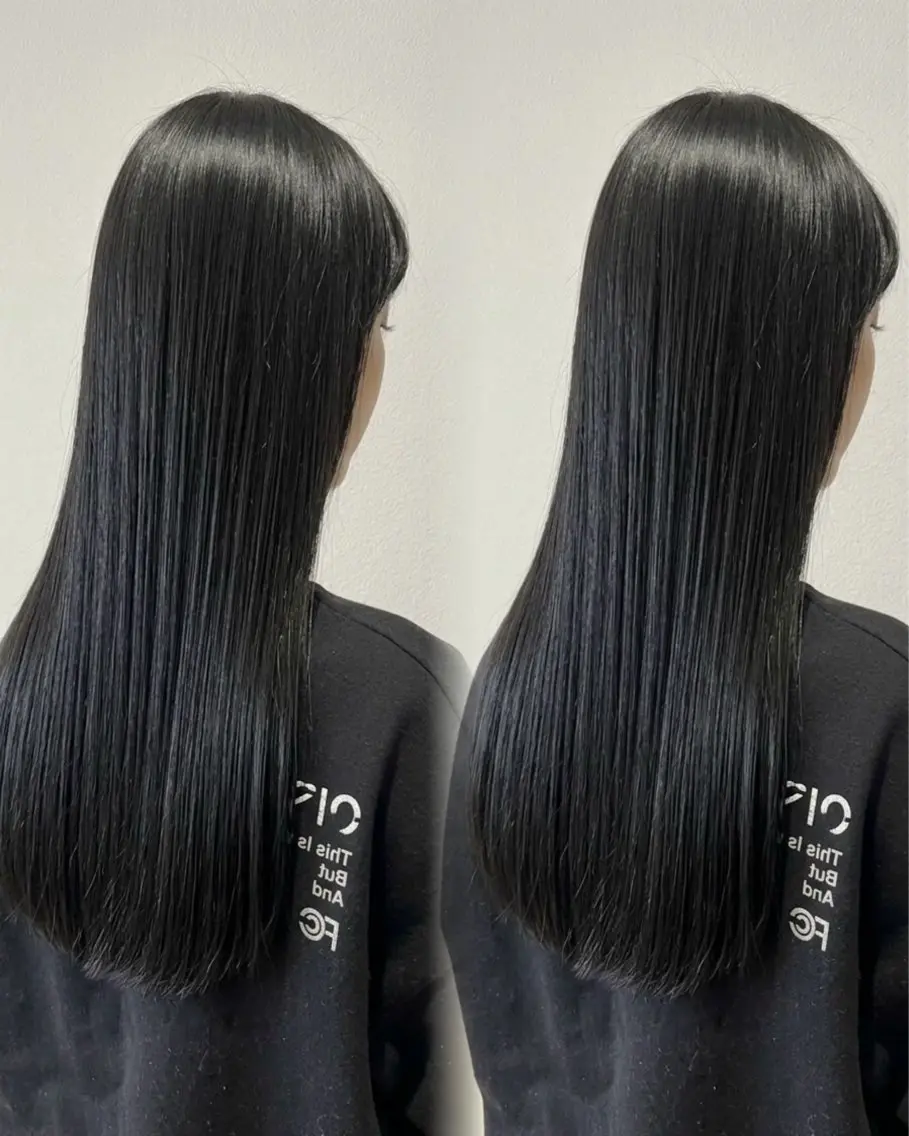 ロング くせ毛 髪質改善 縮毛矯正 トリートメント ヘアカラー Cinci💛いつか 💛透明感カラーのヘアスタイル