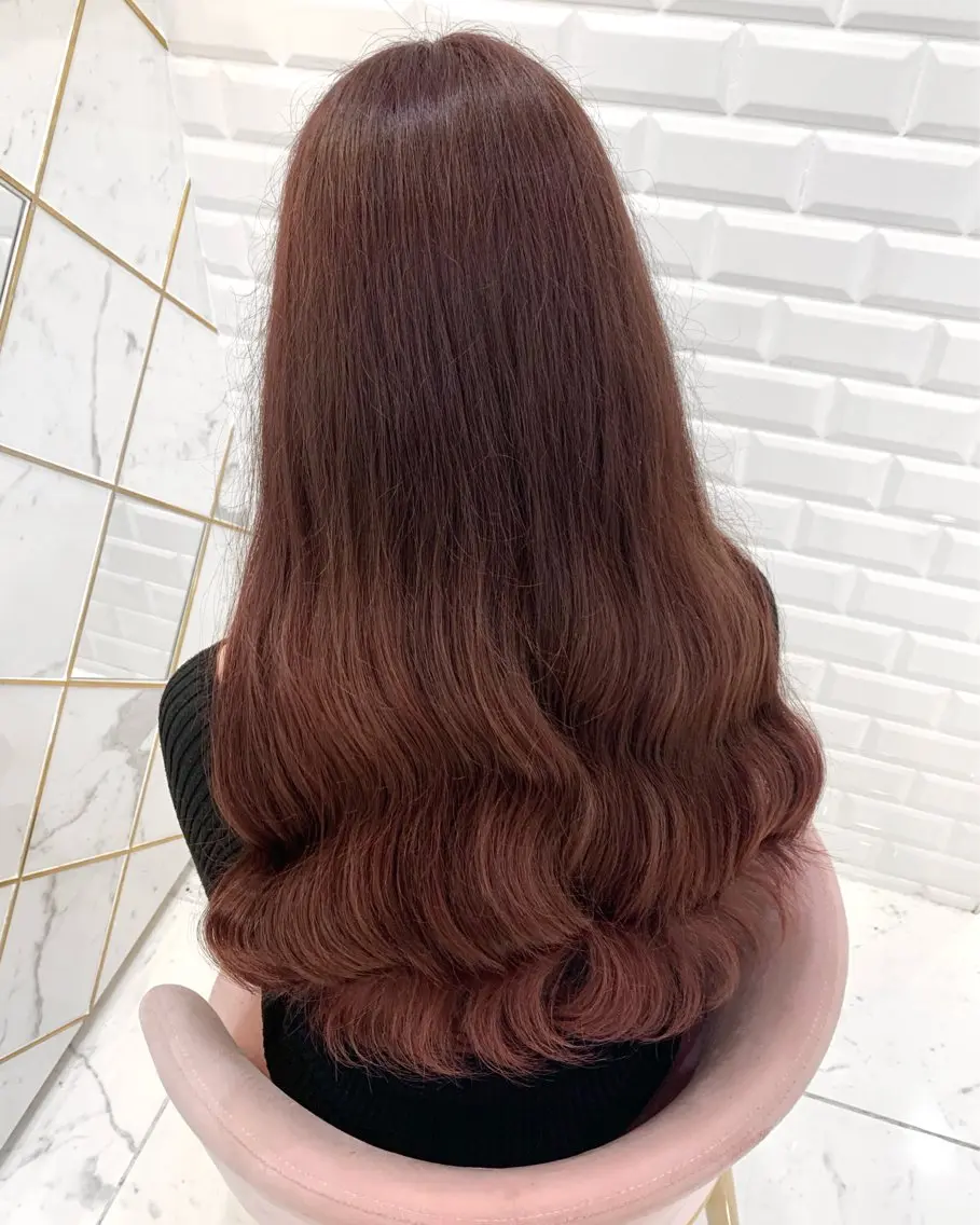 カラー ブラウンカラー ピンクカラー 松村 知佳のヘアスタイル