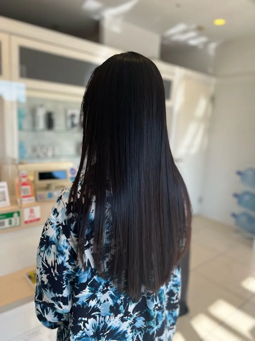 ロング カット 縮毛矯正 トリートメント 金子 直樹のヘアスタイル
