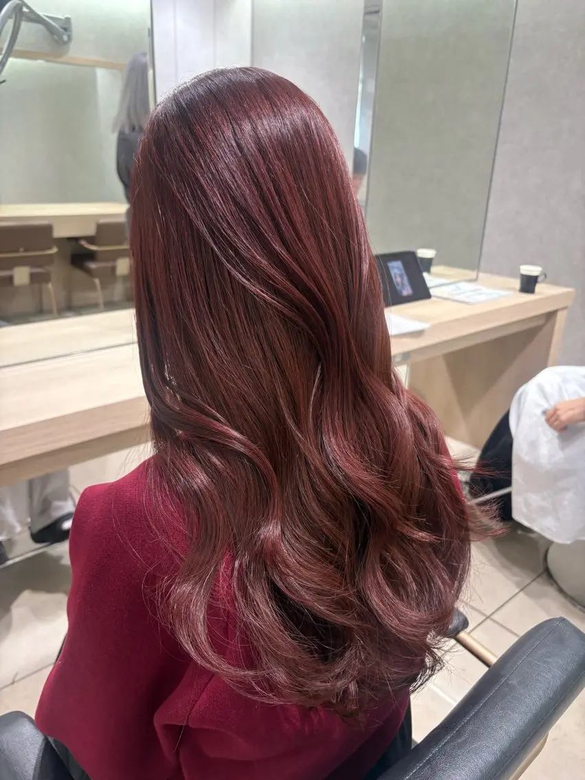 ロング カット ヘアカラー ⟡.·韓国ヘア*.゚ 室岡 咲希のヘアスタイル