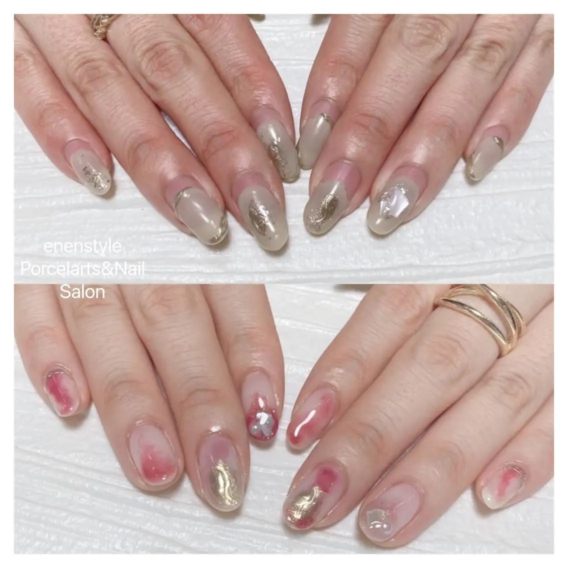 ミディアム ネイル ハンドネイル 🐾enen style 🐾のネイルデザイン