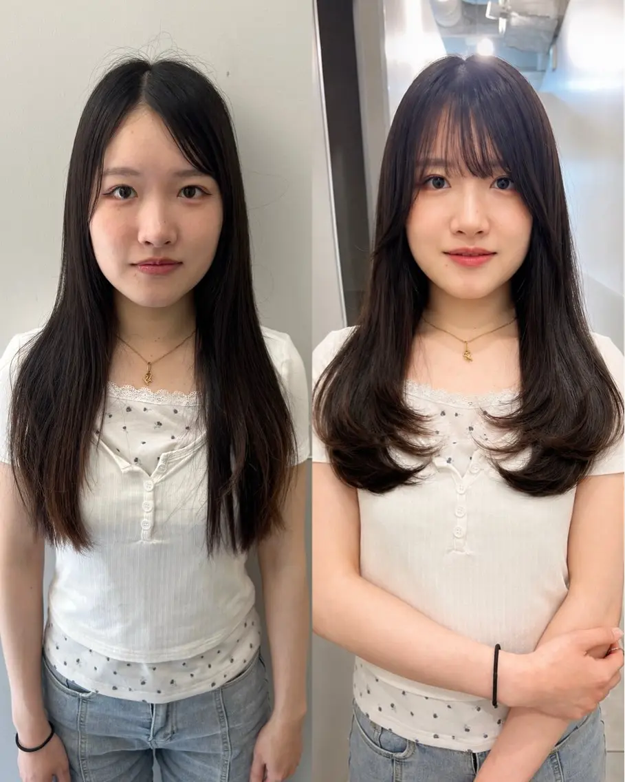 セミロング レイヤーカット 峠 祐樹のヘアスタイル