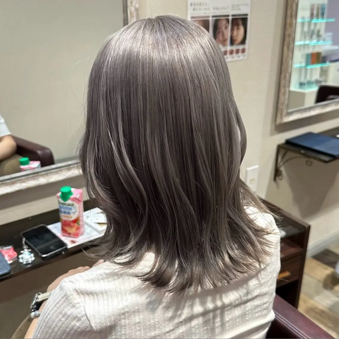 ミディアム カラー 柔らかいbeige ￤韓国￤🩰マユ🩰のヘアスタイル